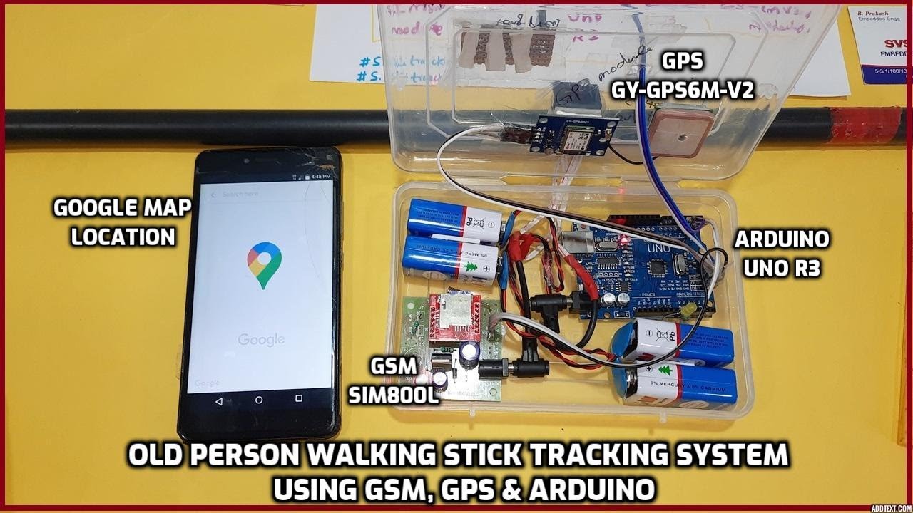 Old Person Walking Stick Tracking System Using GSM, GPS & Arduino