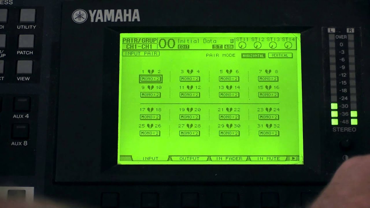 01V96 PAIRING CHANNELS INTO STEREO