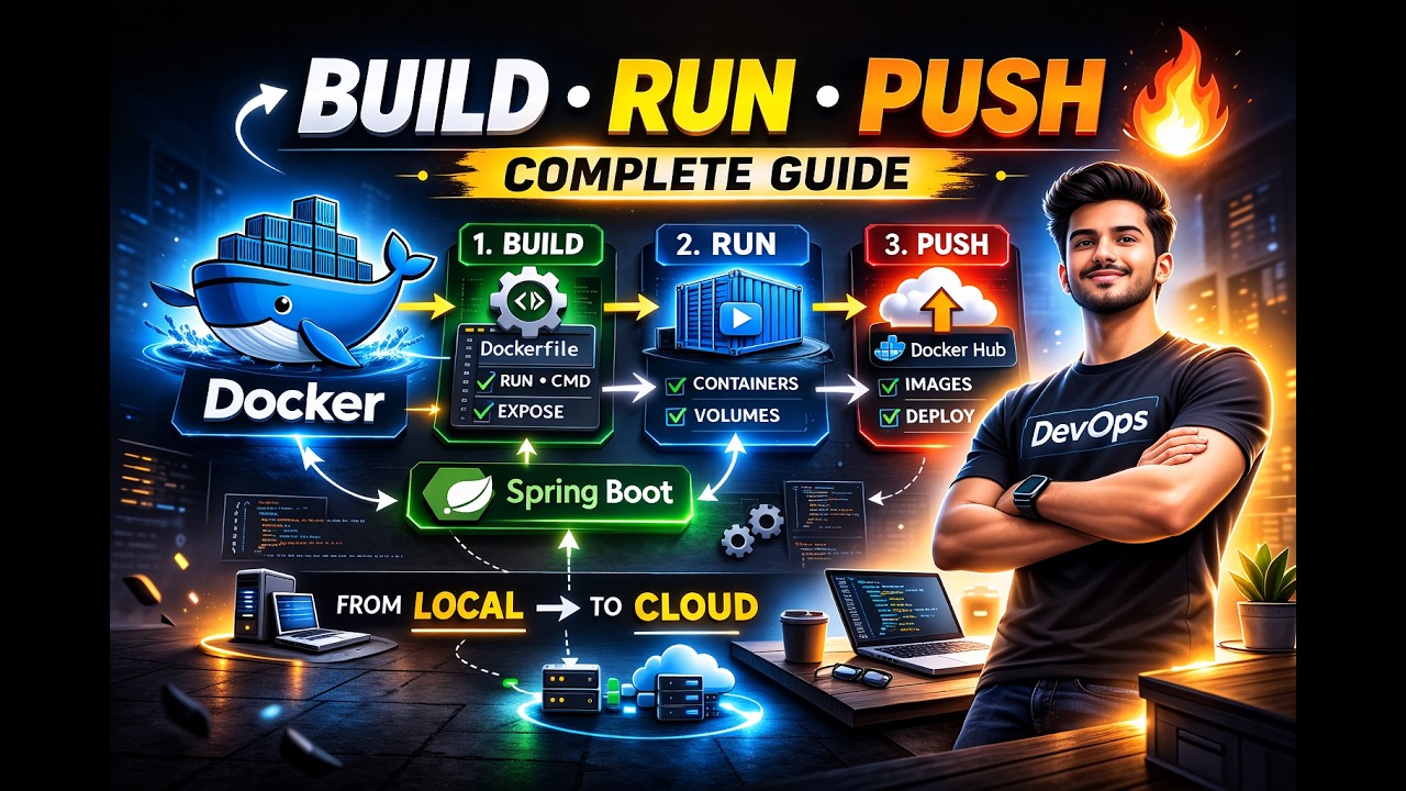 Docker Tutorial for Beginners | Build, Run, Push Spring Boot App using Docker 🚀