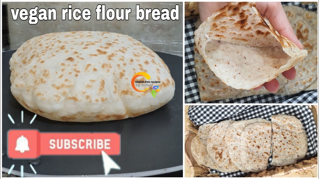 خبز عربى بدقيق الرز بدون صمغ بفكره بسيطه واقتصادية وطعم ممتاز rice flour pita bread