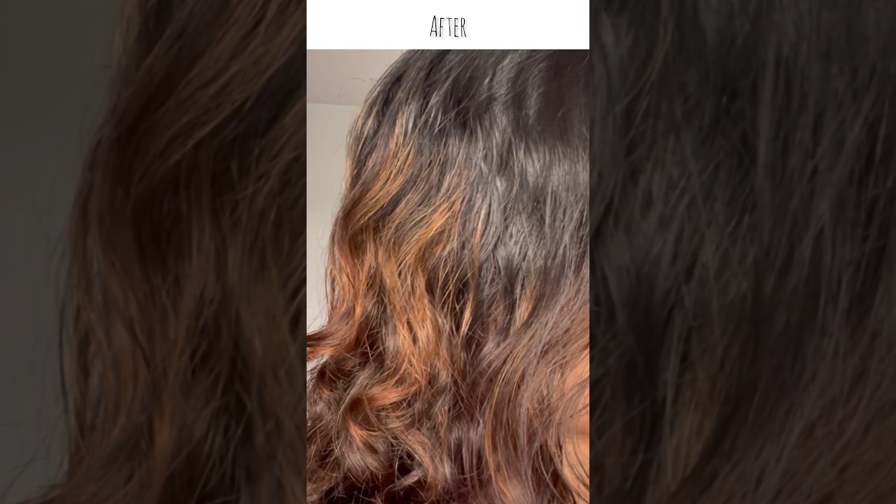 Tone Brassy Orange Hair | Blue Shampoo on Brown Highlights #hairtoner
