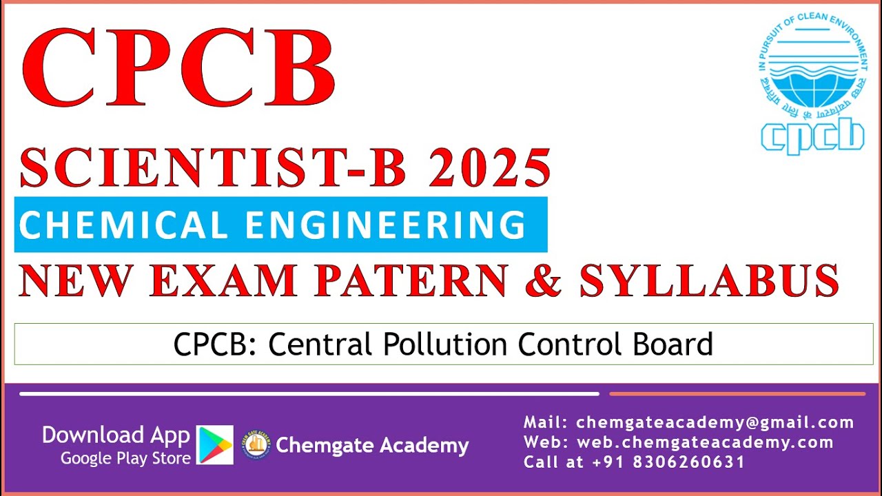 CPCB Scientist-B Post Chemical Engineering Latest Exam Pattern | Syllabus | Guidance | Ajay Sir
