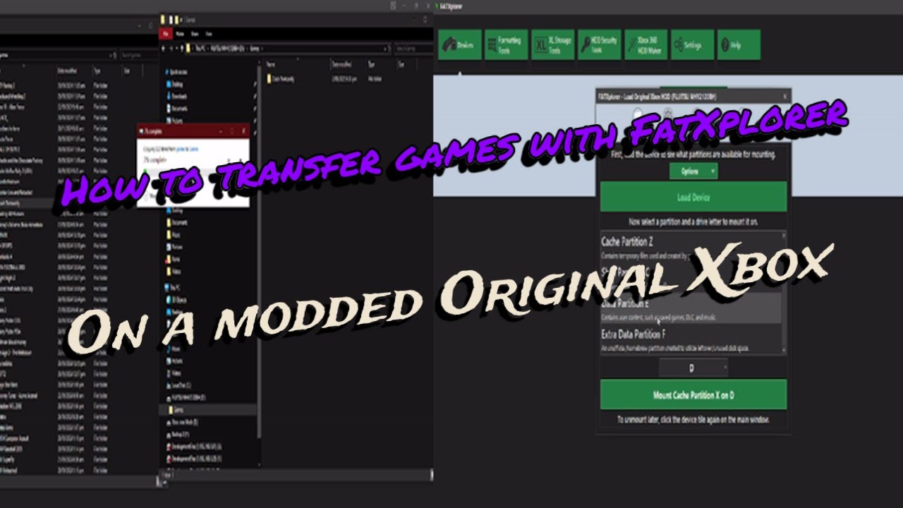 How to transfer Xbox games to a HDD using FatXplorer.