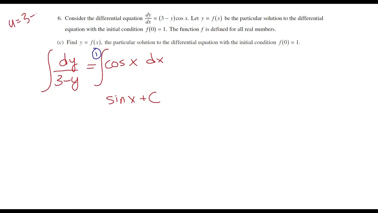 2014 AP Calculus AB FRQ #6 - Differential Equation