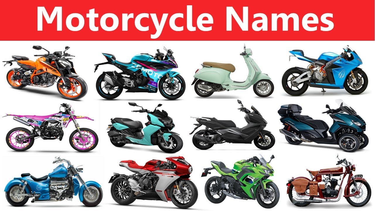 Motorcycle Brand Names | Famous Motorcycle Brands in English | Vehicle Names