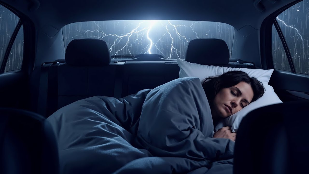 🔴 Heavy Rain and Thunder Sounds for Sleeping – Loud Rain on Car Roof & Thunder