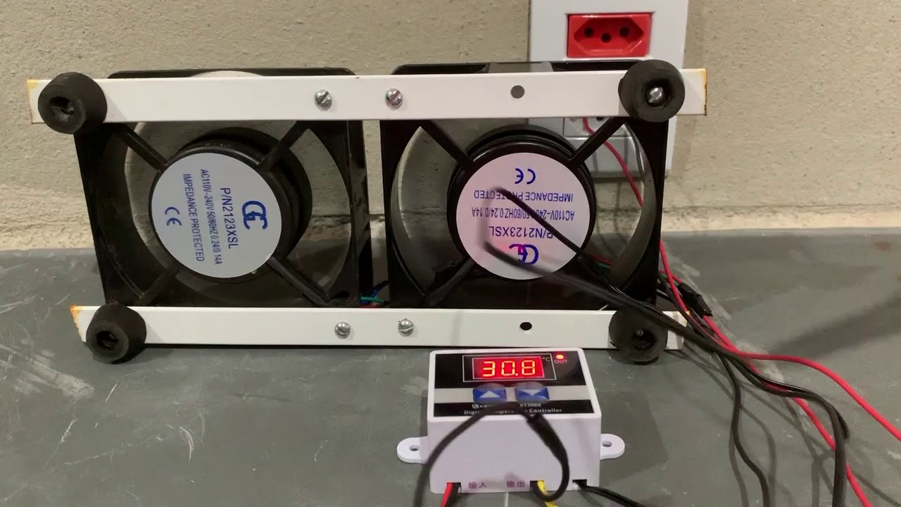 Cooler + Termostato para refrigerar o microinversor