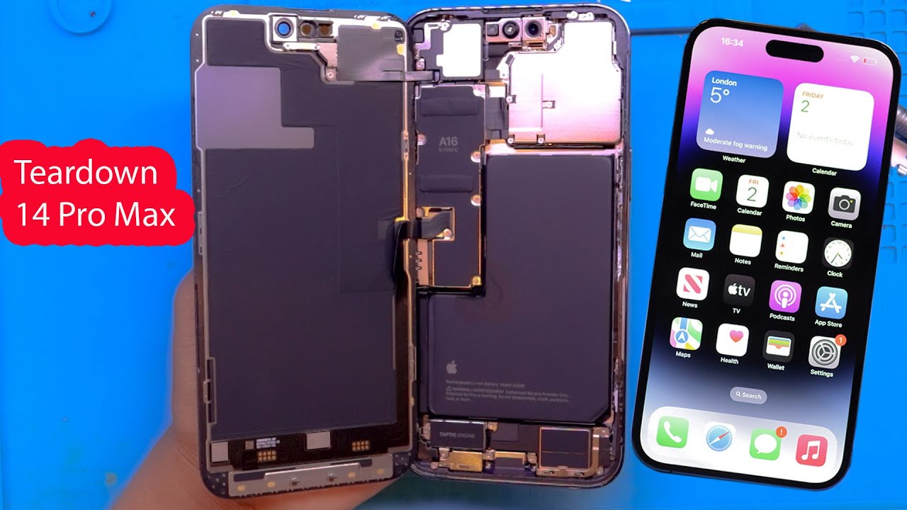 iPhone 14 Pro Max Teardown Disassembly Screen from  Rear Housing