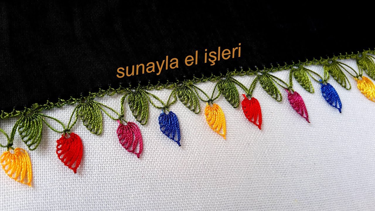 305 Oldukca kolay bi okadar gösterişli yapraklar iğne oyası yapılışı