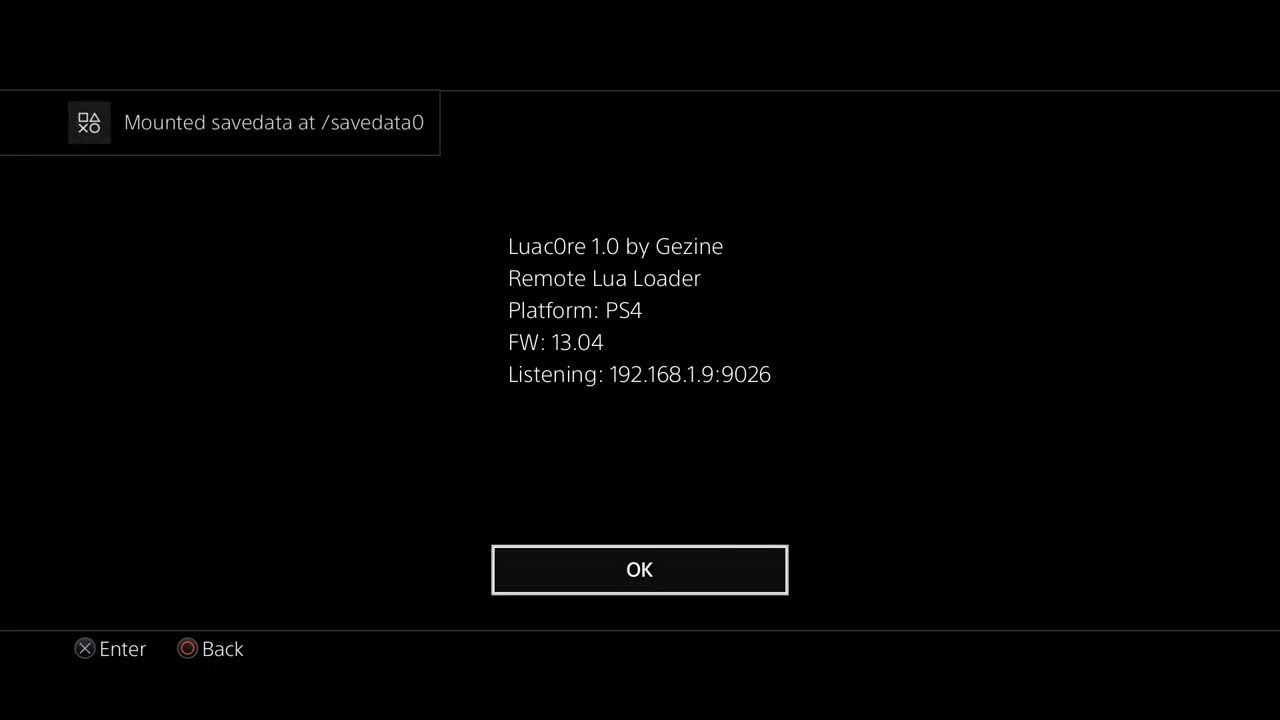 PS4 13.04 LUACore Exploit