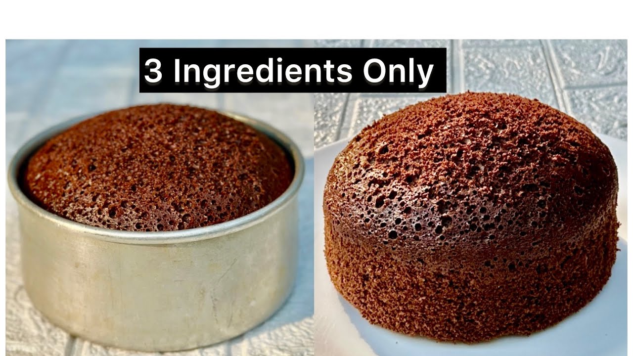 No Oil,No Milk,No Baking Powder,No Baking Soda,No Oven | 3 Ingredients Chocolate Sponge Cake Recipe!