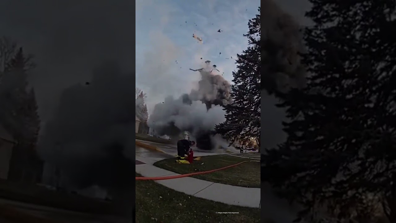 Moment garbage truck EXPLODES