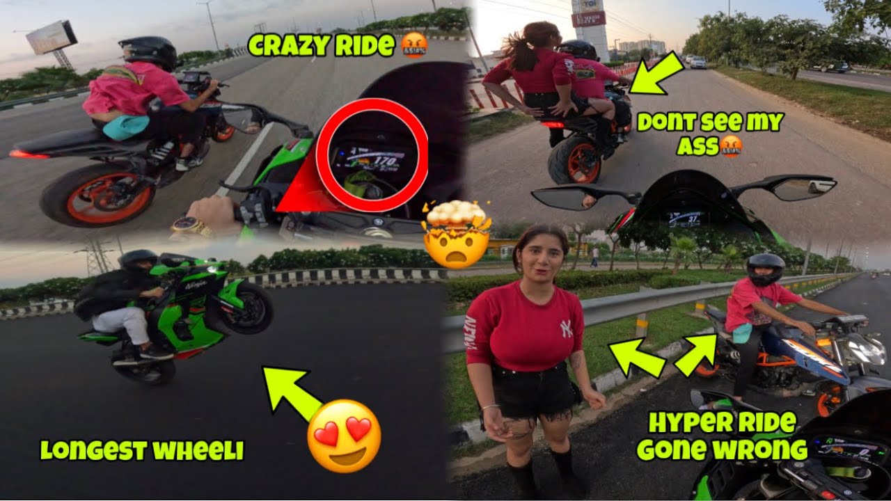 Hyper Ride Gone Wrong 🤬 || Crazy Ride With Girl 😈 || Longest Wheeli on zx10r 