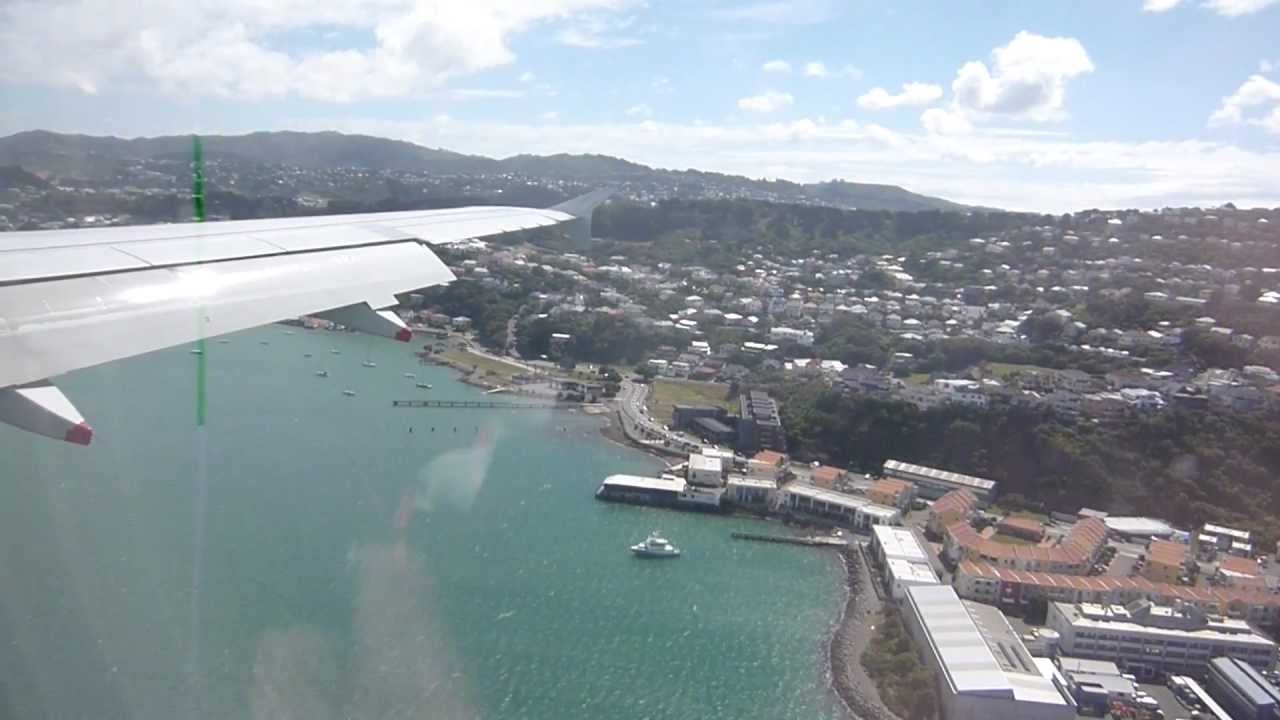 Air New Zealand - Scenic Approach and Landing into Wellington Airport from Auckland