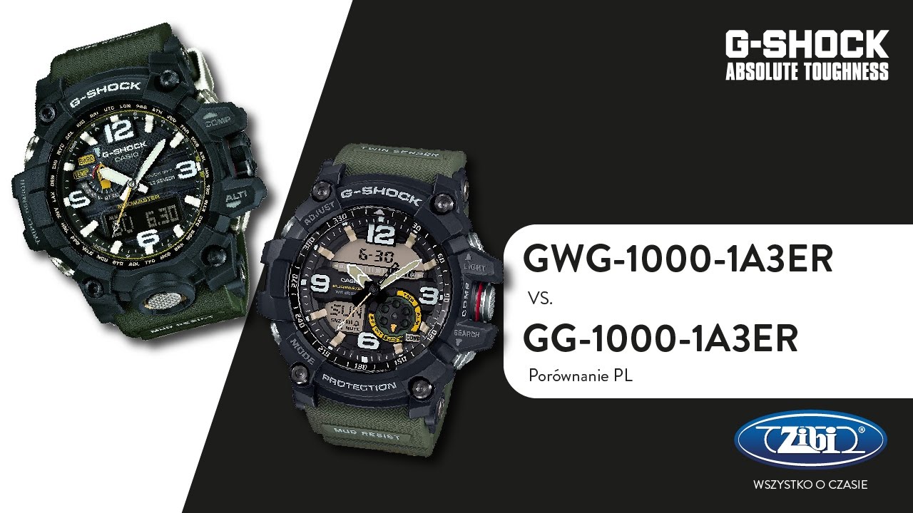 G-SHOCK Premium MUDMASTER GWG-1000 i GG-1000 por&oacute;wnanie