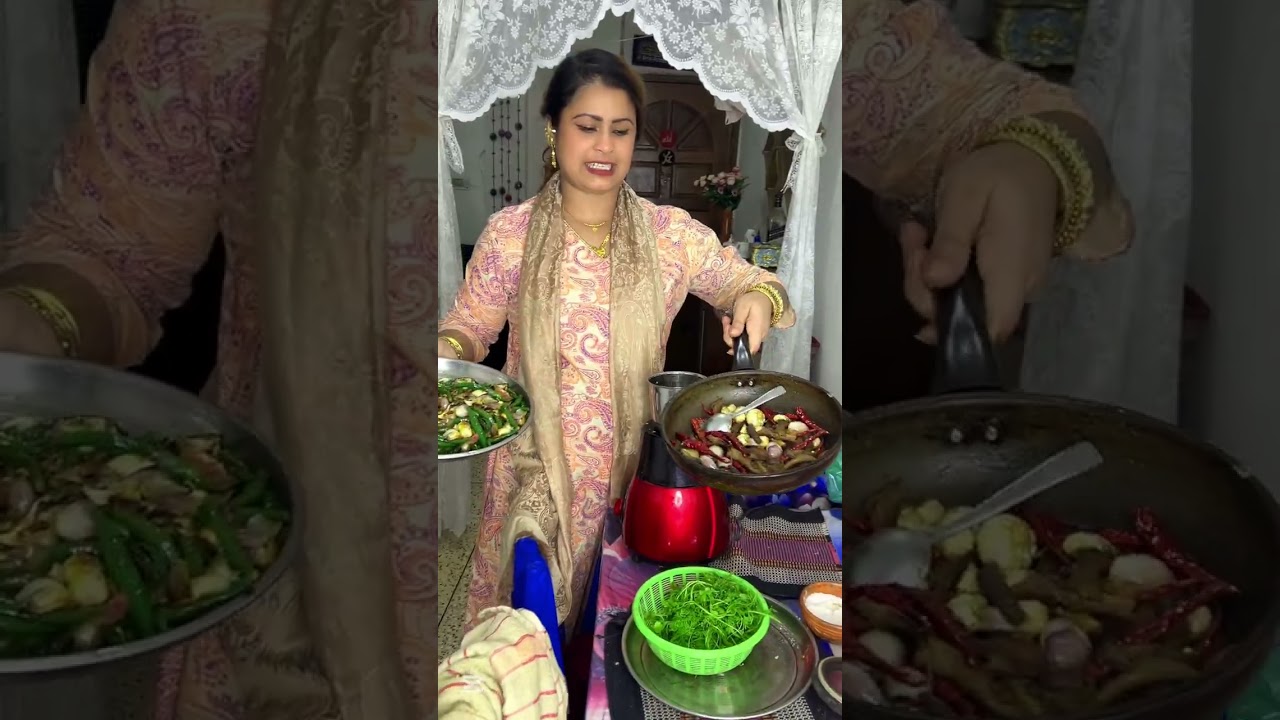 বরের জন্য পাহাড়ি খাবার তৈরি।