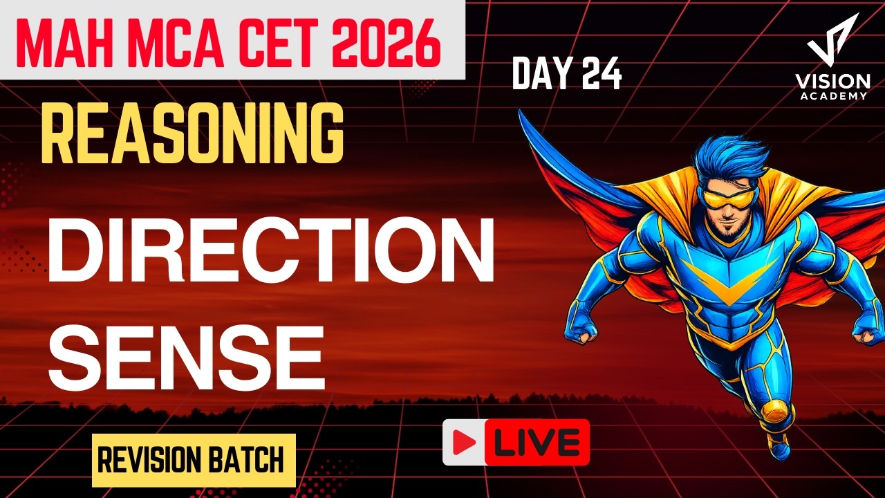 Reasoning Direction Sense  Day 24 MCA CET 2026 Crash Course🔥 INEXORABLE FREE Crash Course 🚀