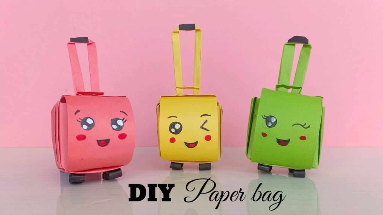 How to make a paper School Bag | DIY origami crafts | Easy Origami step by step / DIY BACK TO SCHOOL