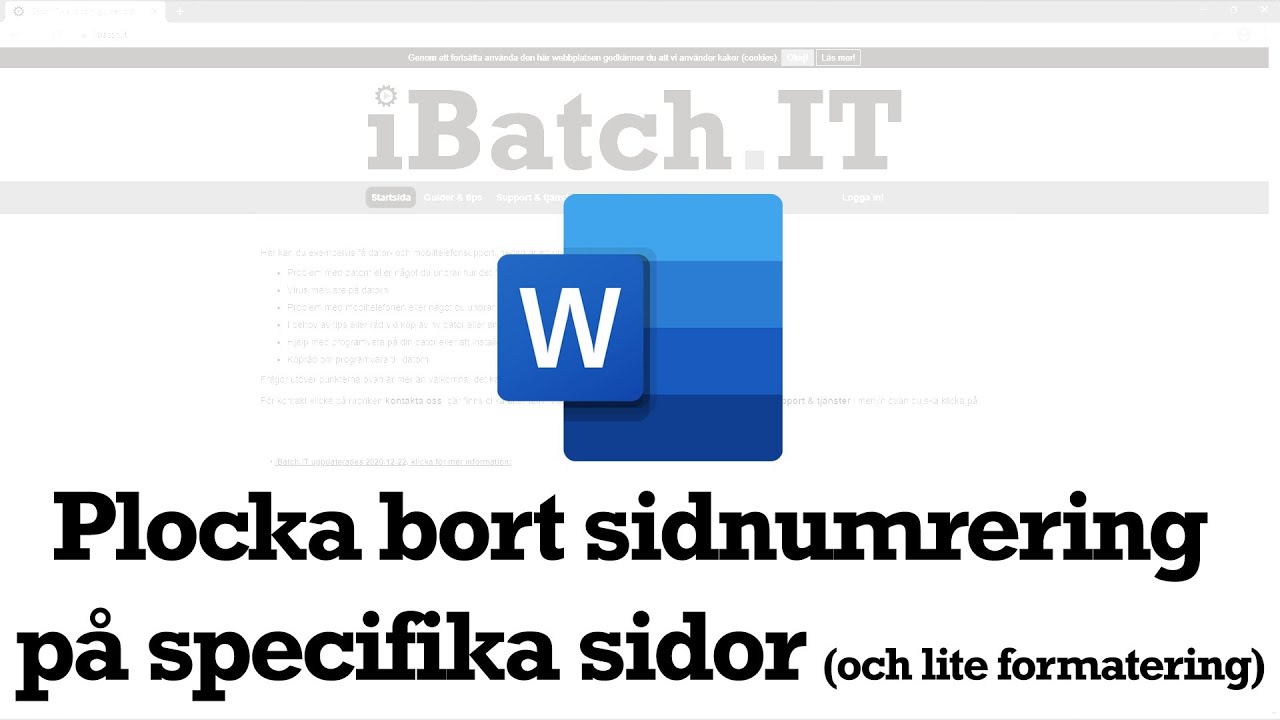 Plocka bort sidnumrering på specifika sidor (och lite formatering)