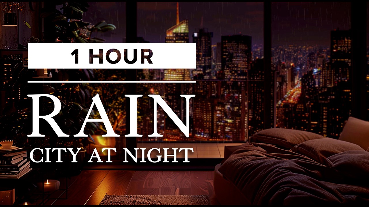 Rainy City Night | 1Hr | Skyline | Relax & Unwind