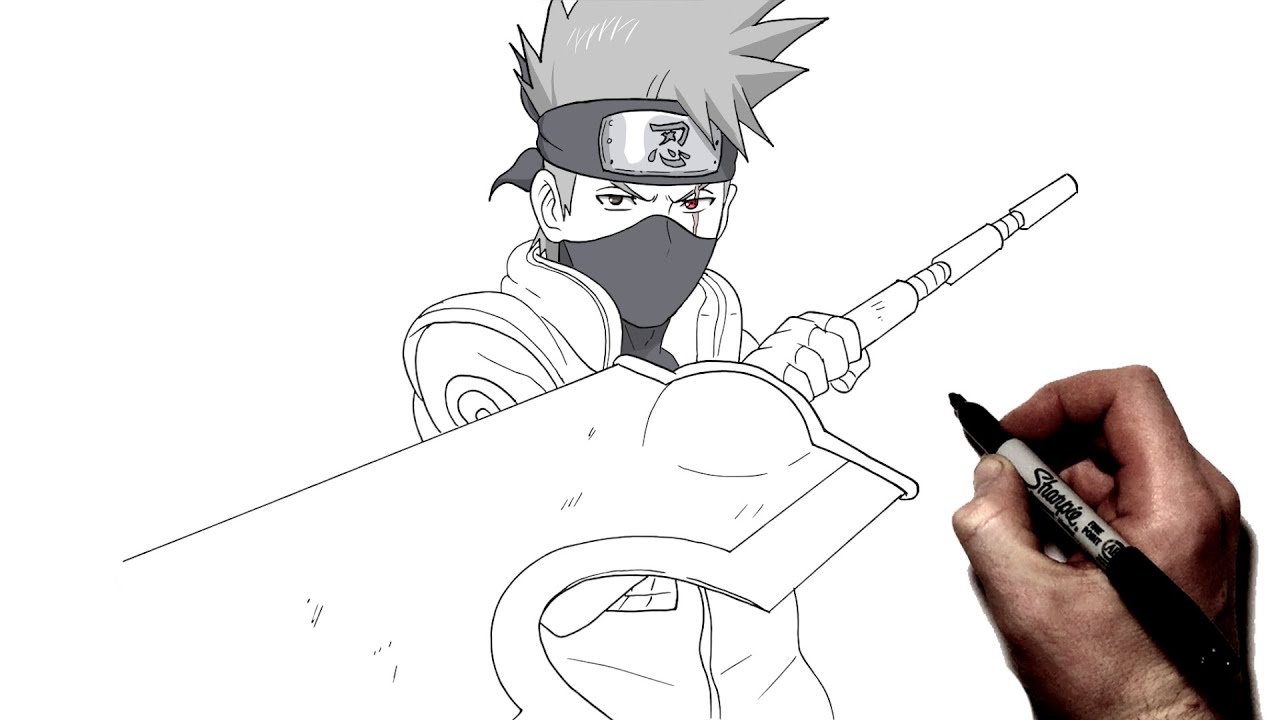 How To Draw Kakashi Executioner's Blade | Step By Step | Naruto