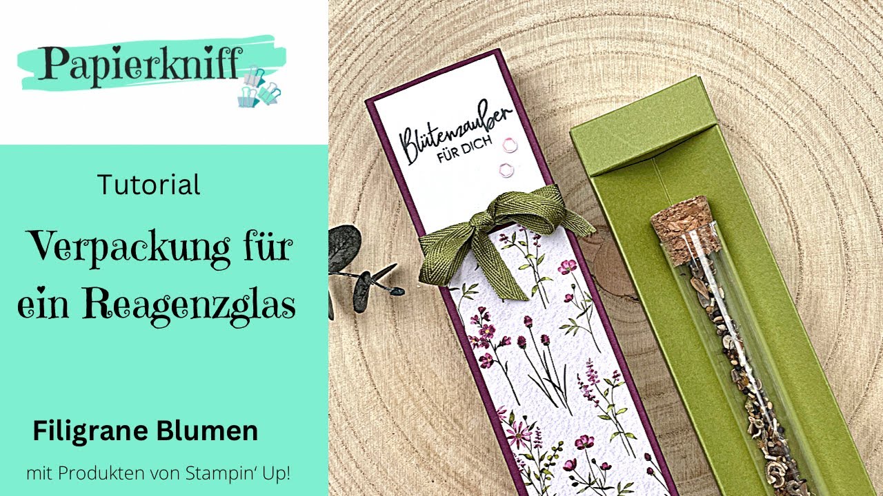 🌺 Tutorial 🌺 Verpackung für ein Reagenzglas- Filigrane Blumen-