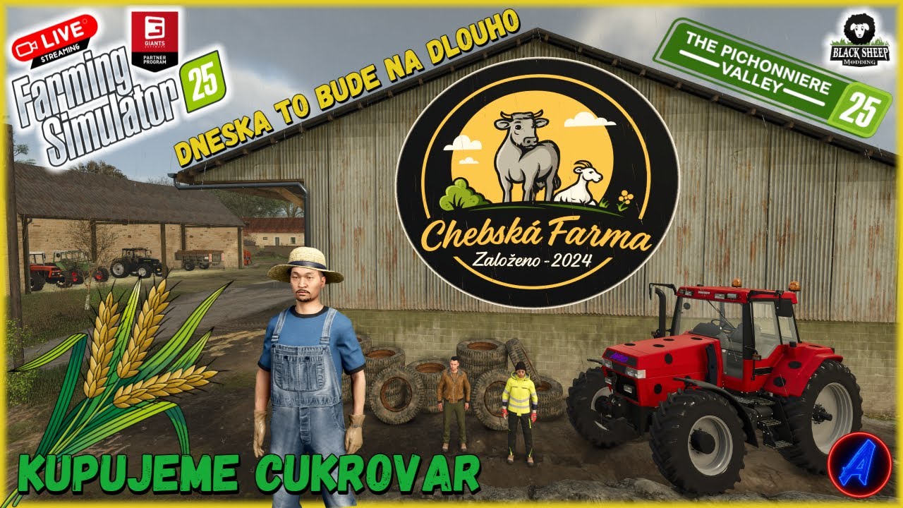 🔔Chebská Farma na Piškotech  #6 - KUPUJEME CUKROVAR🍬 - Farming Simulator 25 - CZ/SK - (STREAM)