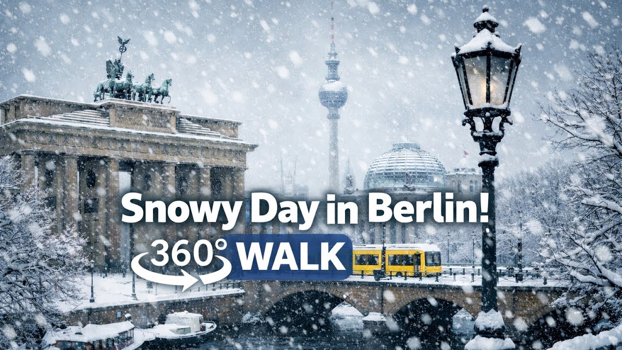 Berlin Snow Walk ❄️ Walking in Snow | 360° Winter City Walk