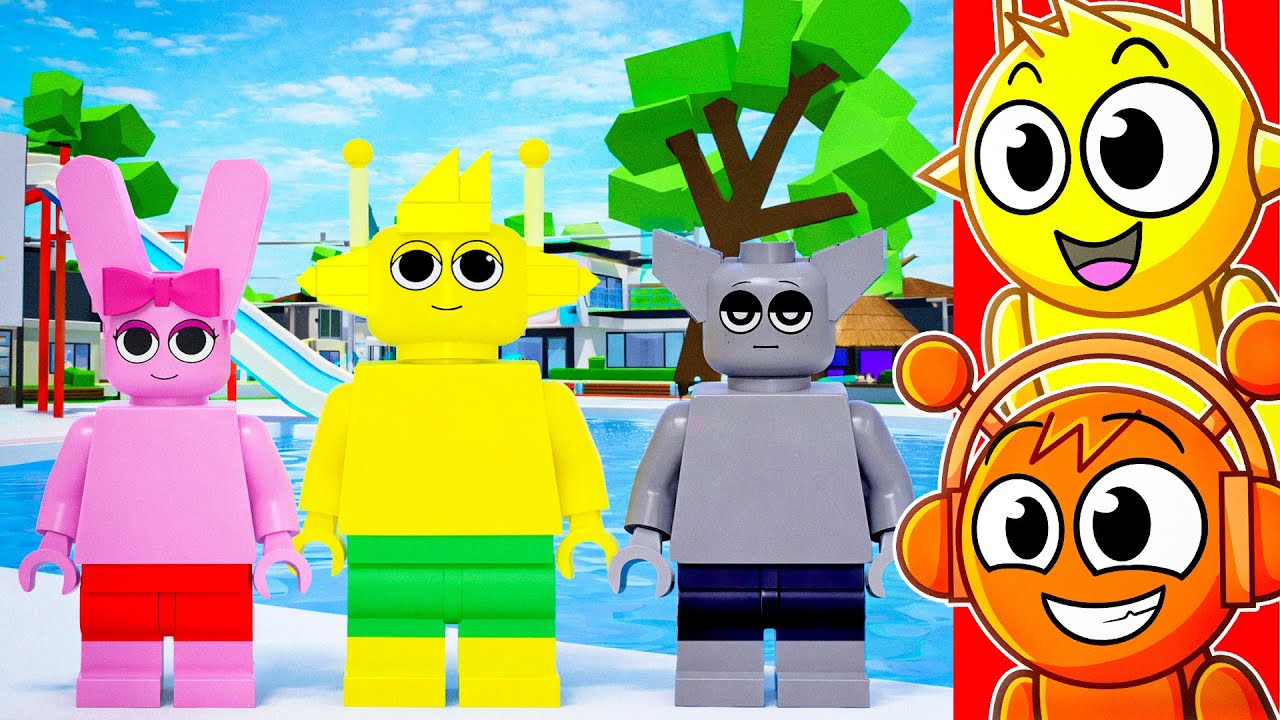 Reacting to LEGO SPRUNKI Swimming POOL PARTY!