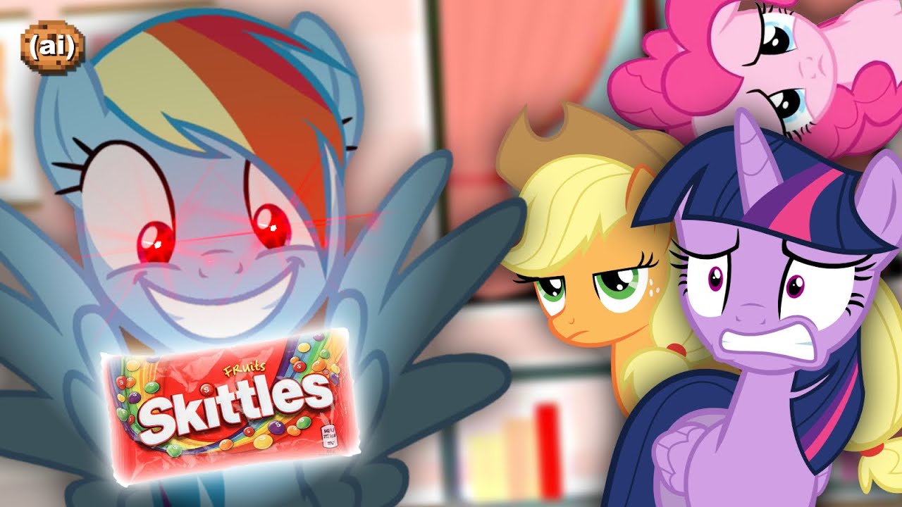 🍬 Rainbow Dash's HUGE Skittle Addiction 🍬 (Ai Animation)