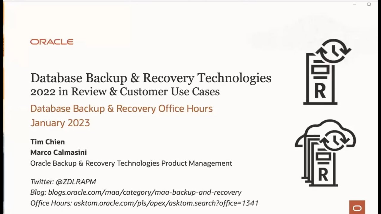 Database Backup & Recovery Technologies - 2022 in Review & Customer Use Cases