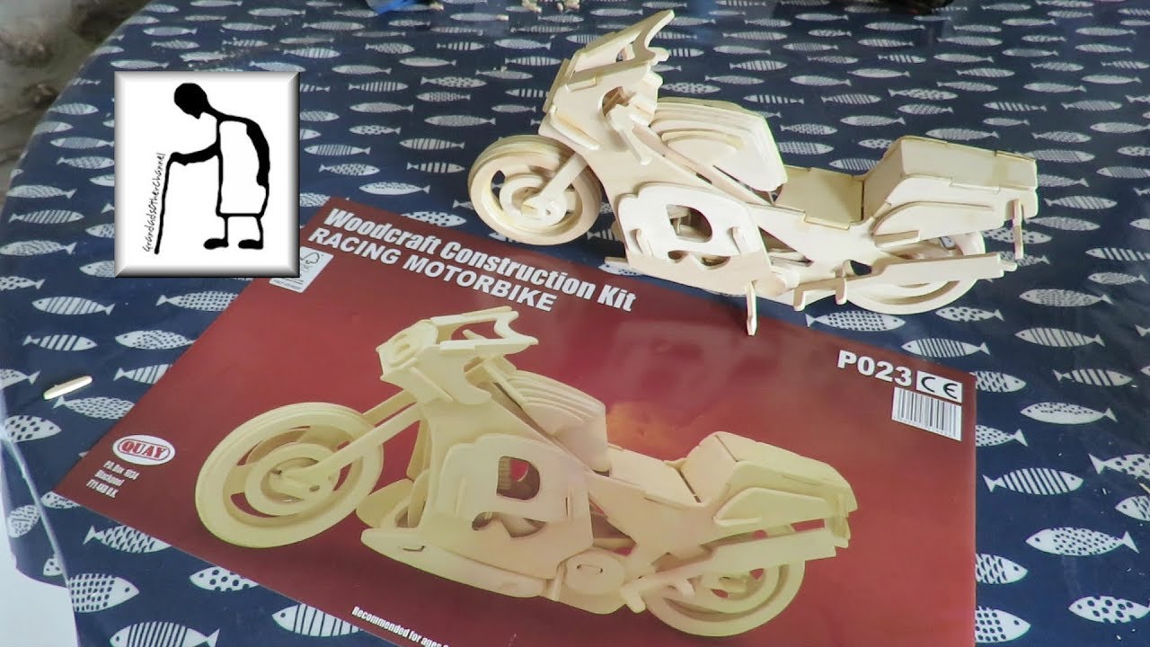 Woodcraft Construction Kit Racing Motorbike P023 H15 L26 W8