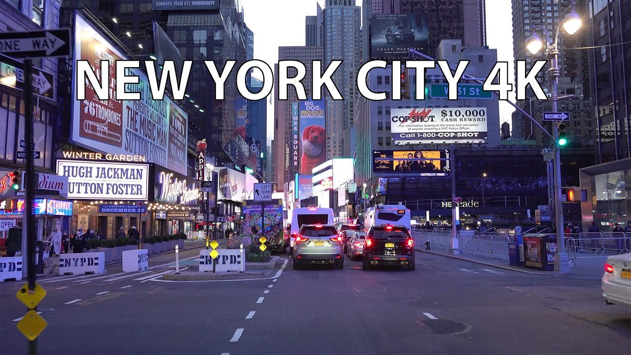 Times Square - New York City 4K - Driving Downtown