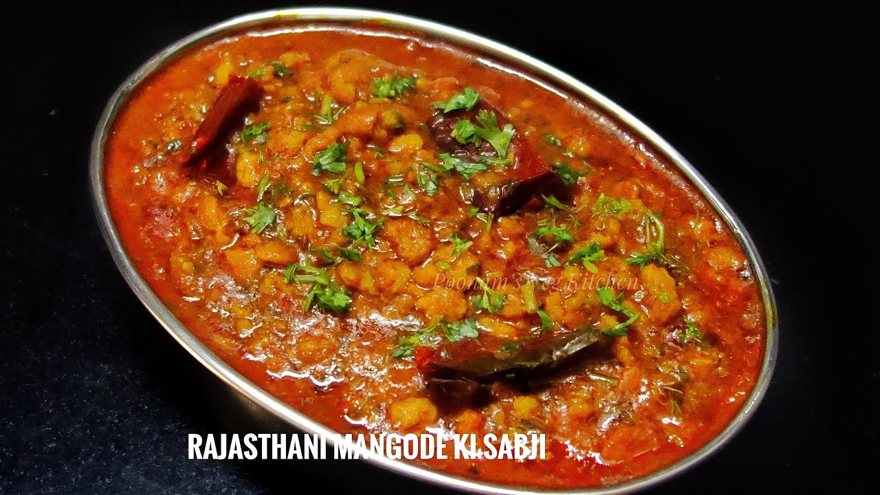 Rajasthani Famous Mangode ki Sabzi | Deep Fried Moong Dal Dumplings Curry  Easy Mangodi Vadi Sabji
