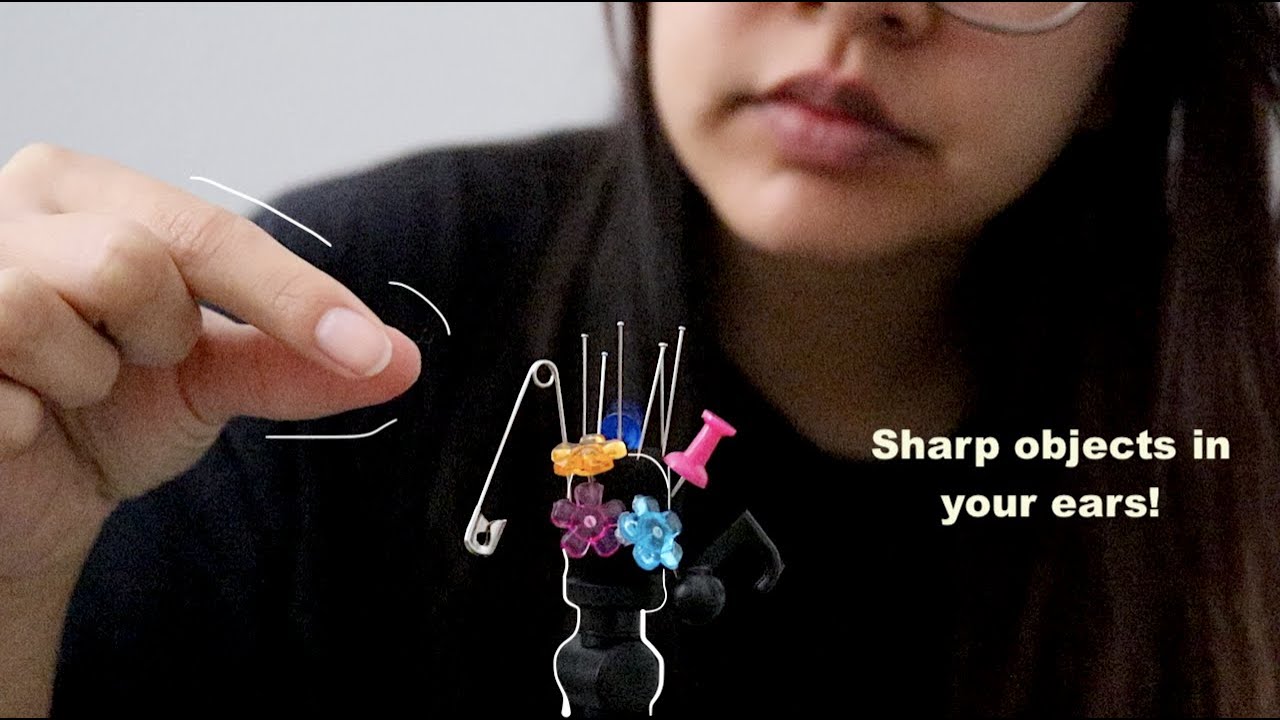 ASMR removing sharp objects from your ears || (mic sounds, whispering)
