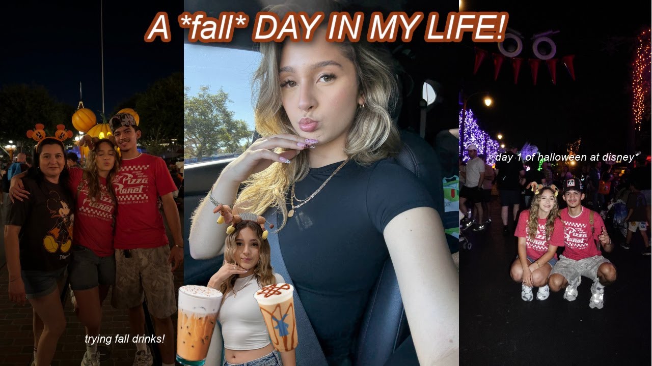 a chill *FALL* day in my life | going to the first day of halloween at disney + trying fall drinks