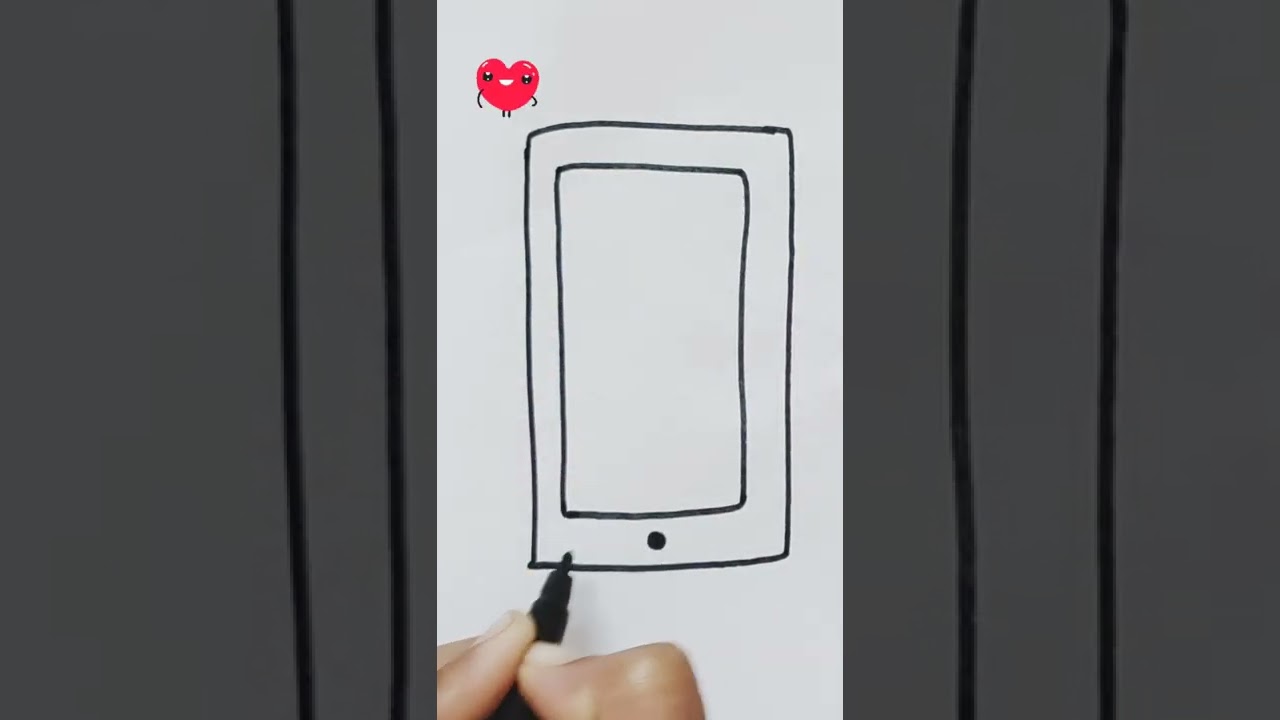 Draw Mobile📱Mobile drawing Easy #shorts  #mobiledrawing #youtubefeed #beginnersdrawing #crazy