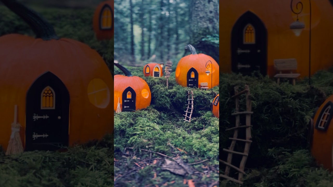 This Halloween, I built another Pumpkin Fairy House Village 🎃🏡