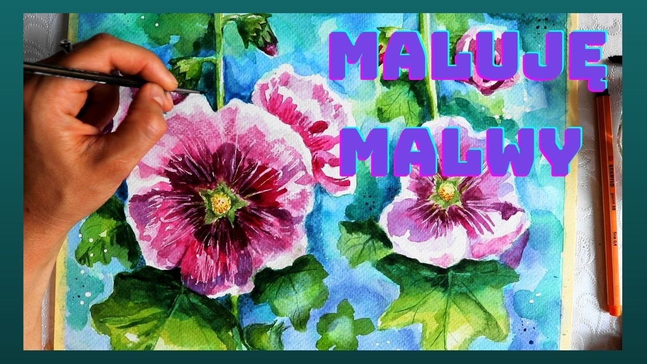 Pierwszy raz maluję malwy