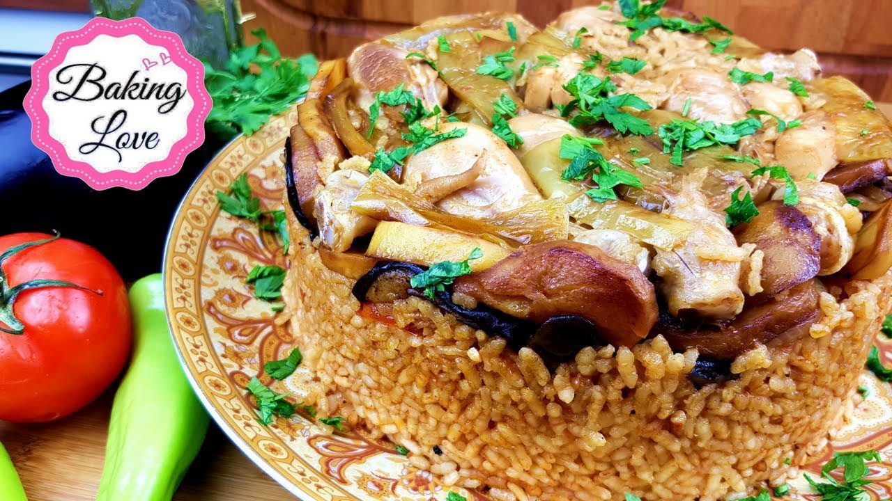 Maqlube Rezept I Maqluba I Arabisches Reisgericht mit Gemüse und Hähnchen I syrisch / kurdische Art