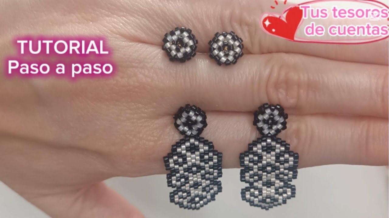 Tutorial pendientes pequeños/ aretes en forma de botón / Fáciles y elegantes