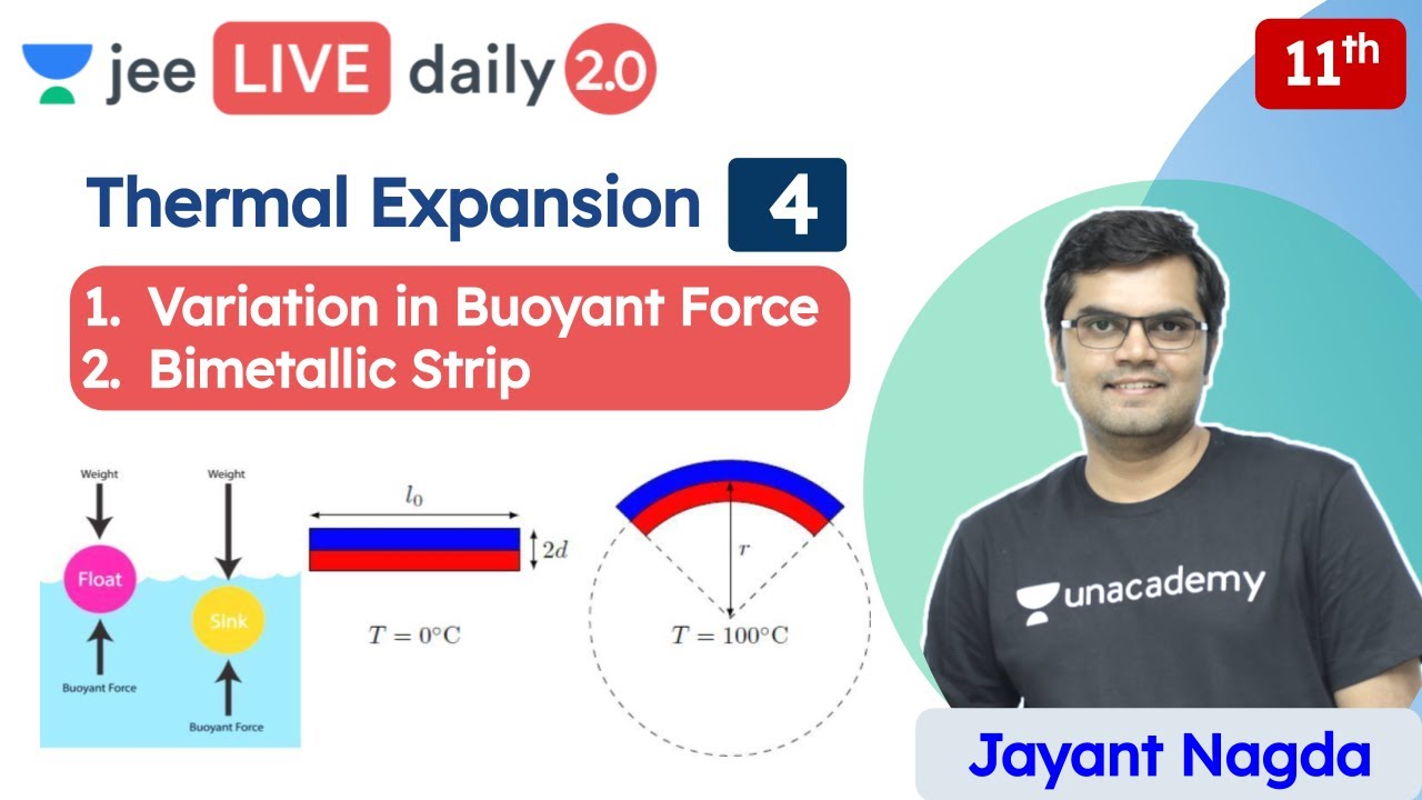 JEE: Thermal Expansion L4 | Variation in Buoyant Force | Unacademy JEE | JEE Physics | Jayant Nagda