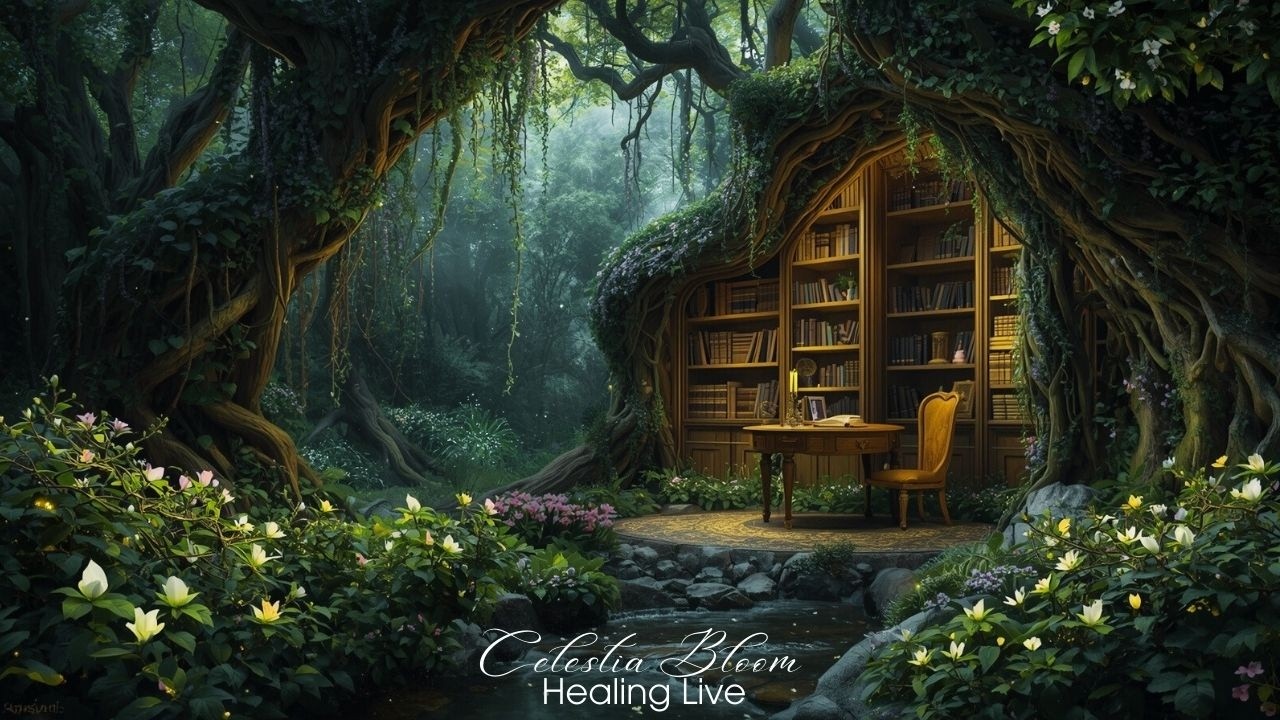 Hidden Elven Forest Study LIVE 24/7 🌿📚 | Relaxing Elf Music, Gentle Water & Nature Ambience