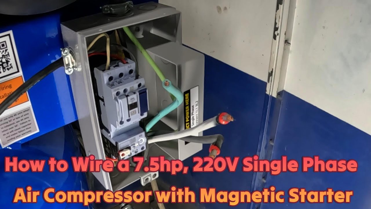 How to wire a 7.5hp 220V Single Phase Air Compressor (Eaton Polar Air)