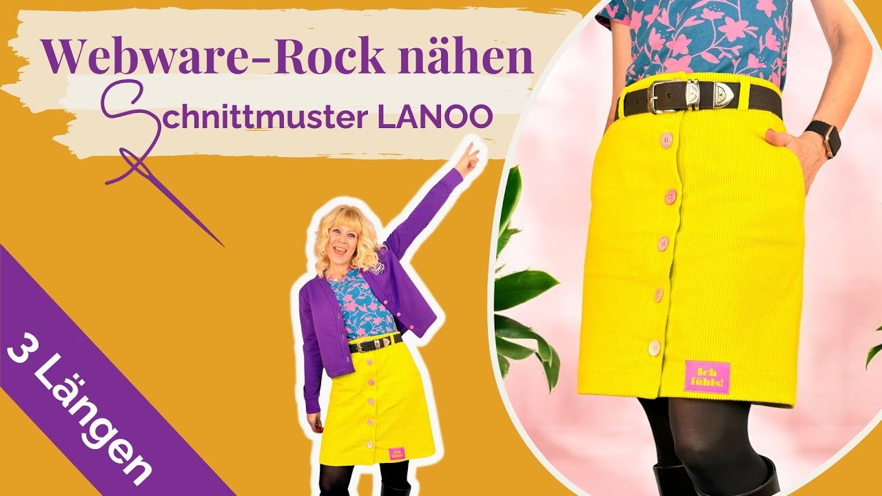 Rock mit Knopfleiste nähen mit Schnittmuster LANOO