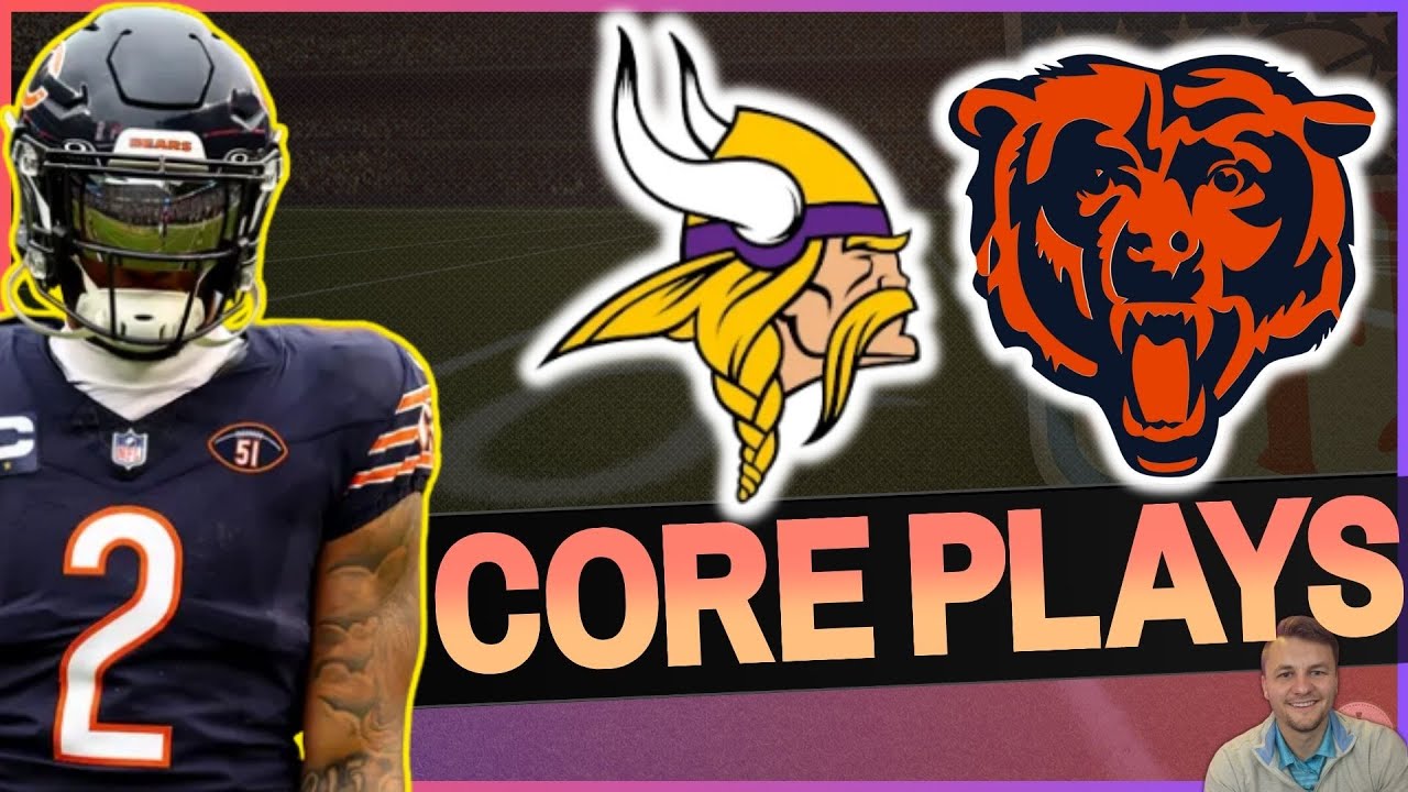 NFL DFS Monday Night Football Core Plays + Lineup Process: Minnesota Vikings vs Chicago Bears