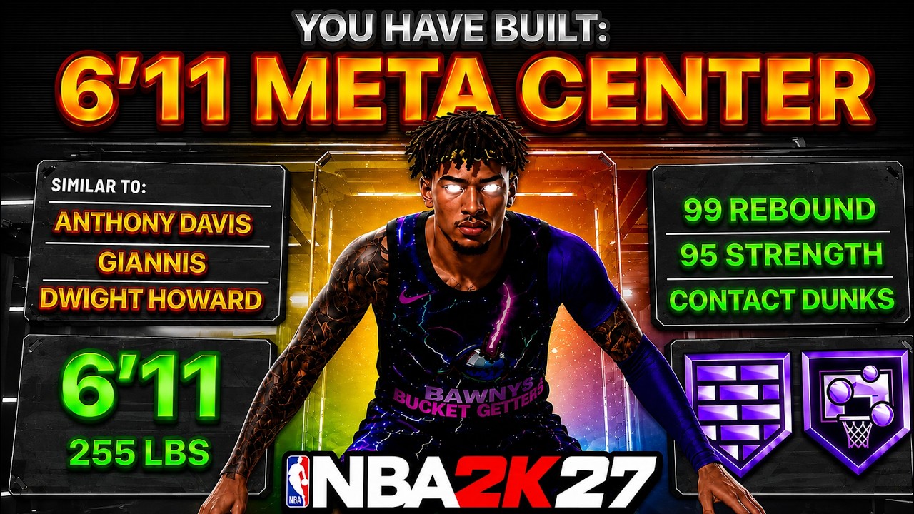Этот центровой ростом 211 см станет метой в NBA 2K27... Лучший центровой для первого дня в 2K27