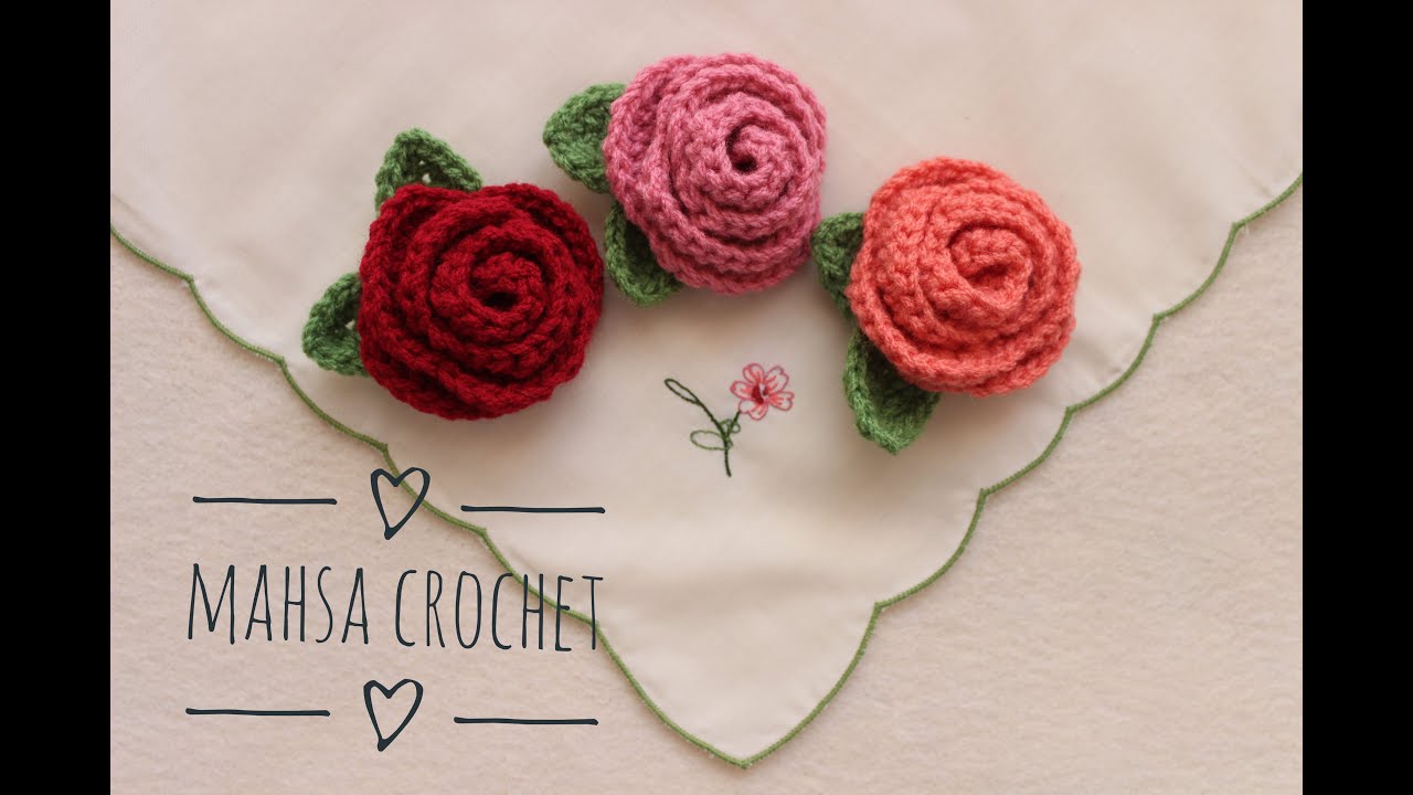 آموزش قلاب بافی- بافت گل رز Crochet a Rose| Mahsa Crochet