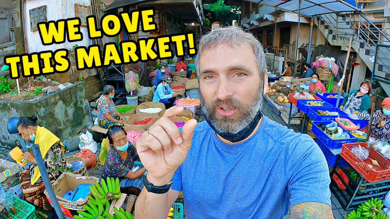 UBUD FRUIT and VEGETABLE MARKET | Travel Bali with KIDS | BALI Road Trip | NASI KUNING