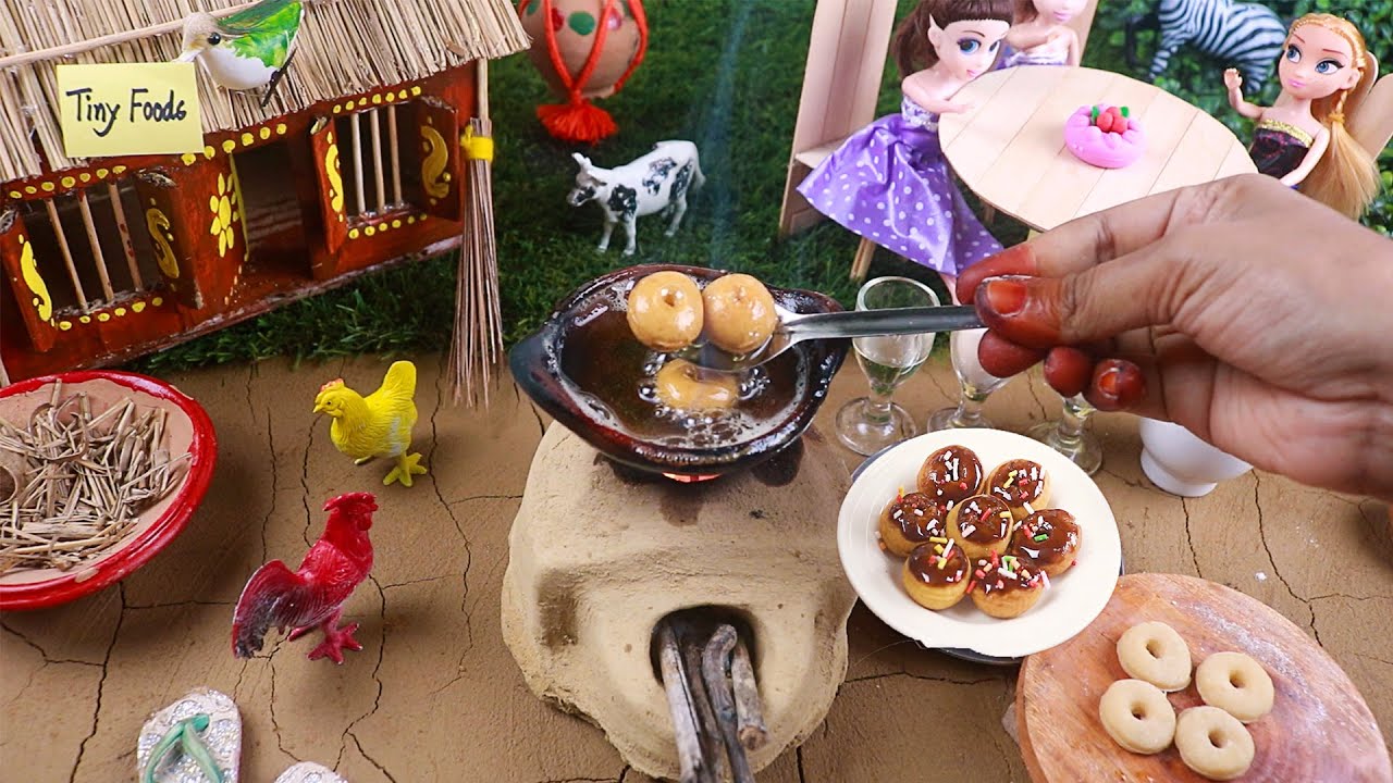 Miniature Donuts🍩 | Fluffy Donuts ( Miniature Real Cooking video! ) Homemade Donuts | Tiny foods
